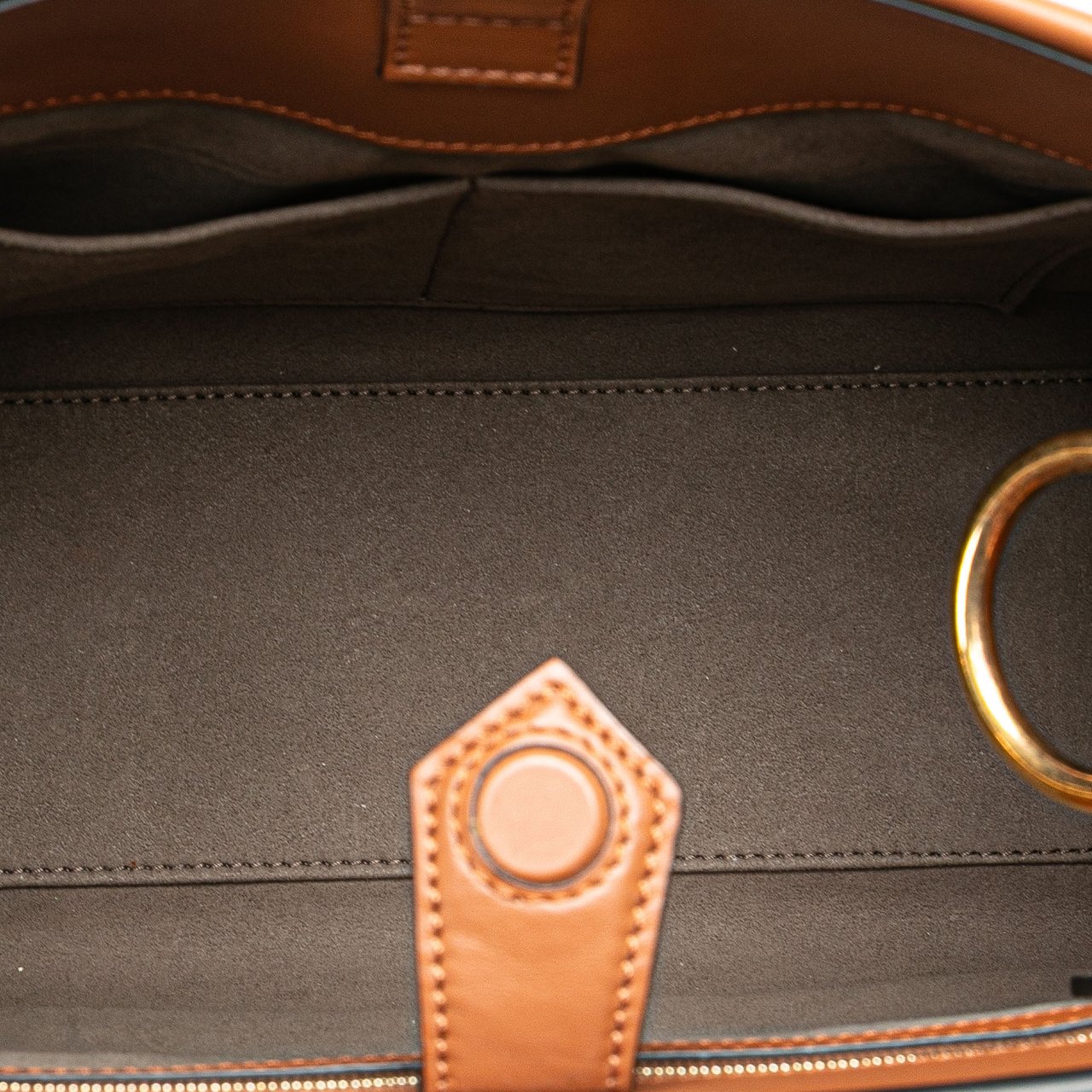 Fendi Small Leather Runaway Satchel Bruin