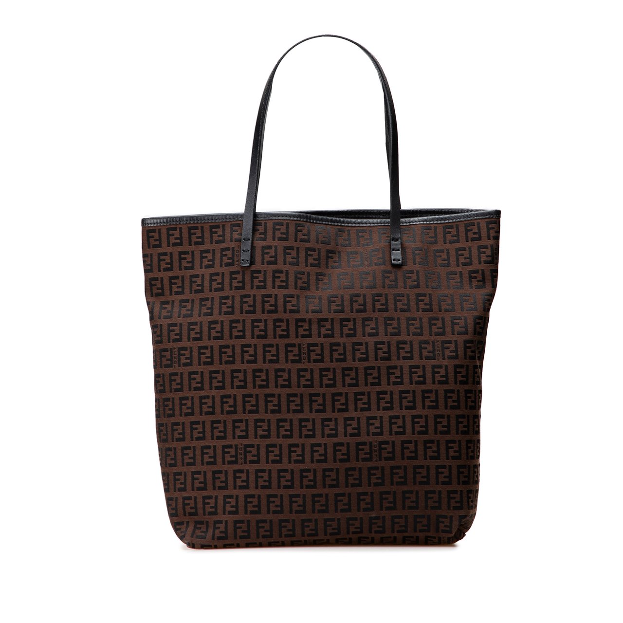 Fendi Zucchino Canvas Tote Bruin
