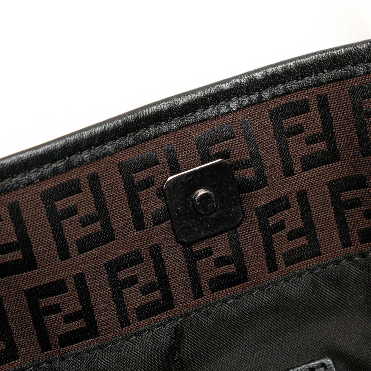 Fendi Zucchino Canvas Tote Bruin