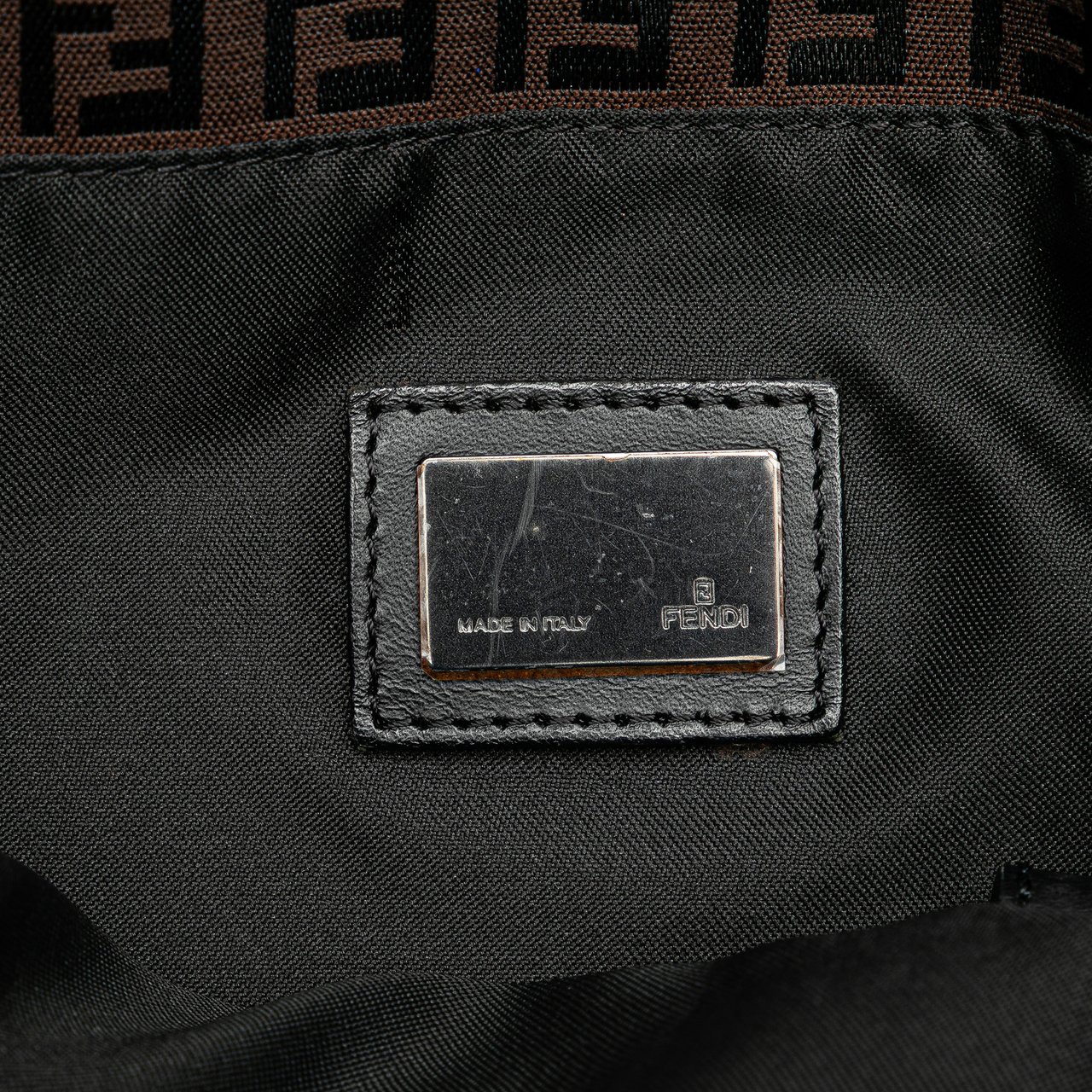 Fendi Zucchino Canvas Tote Bruin