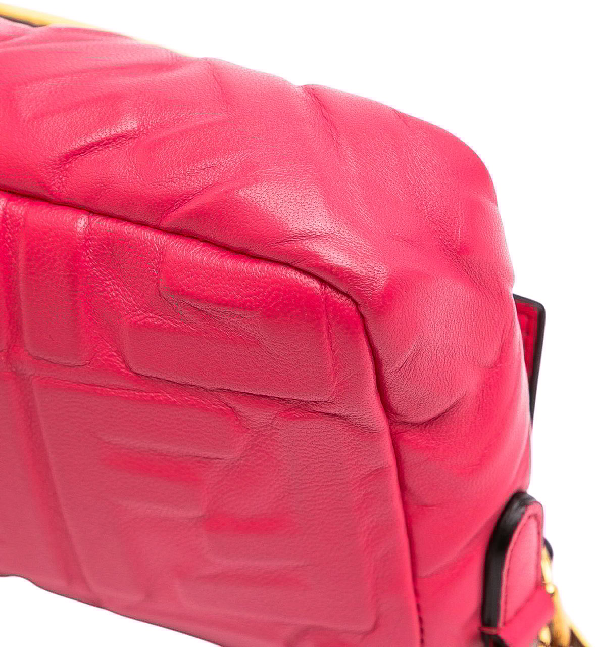Fendi Mini Zucca Embossed Leather Baguette Satchel Roze
