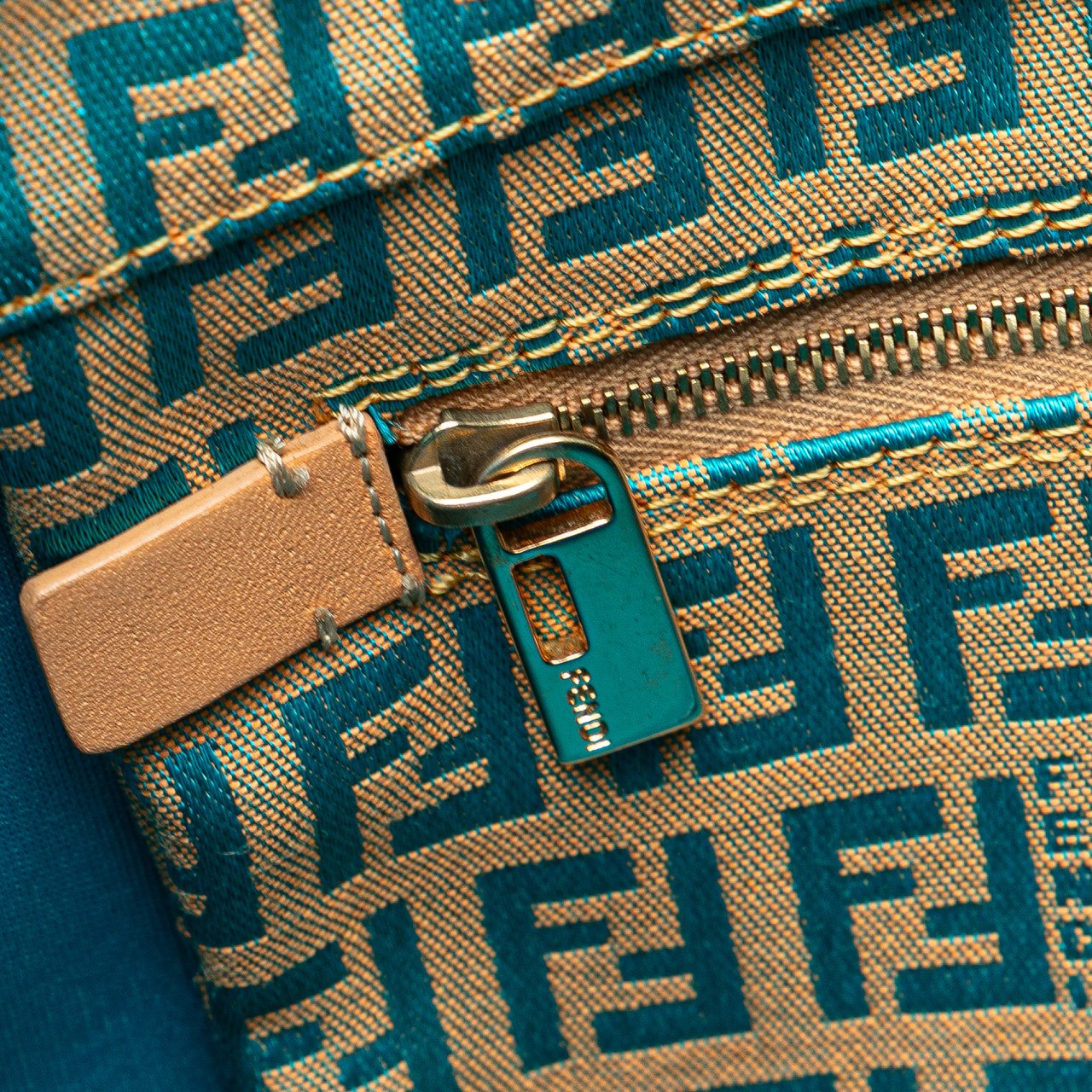 Fendi Small Zucchino Canvas Tote Bruin