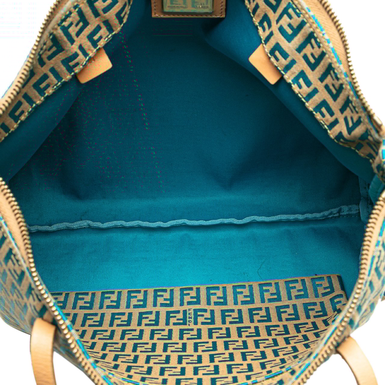 Fendi Small Zucchino Canvas Tote Bruin