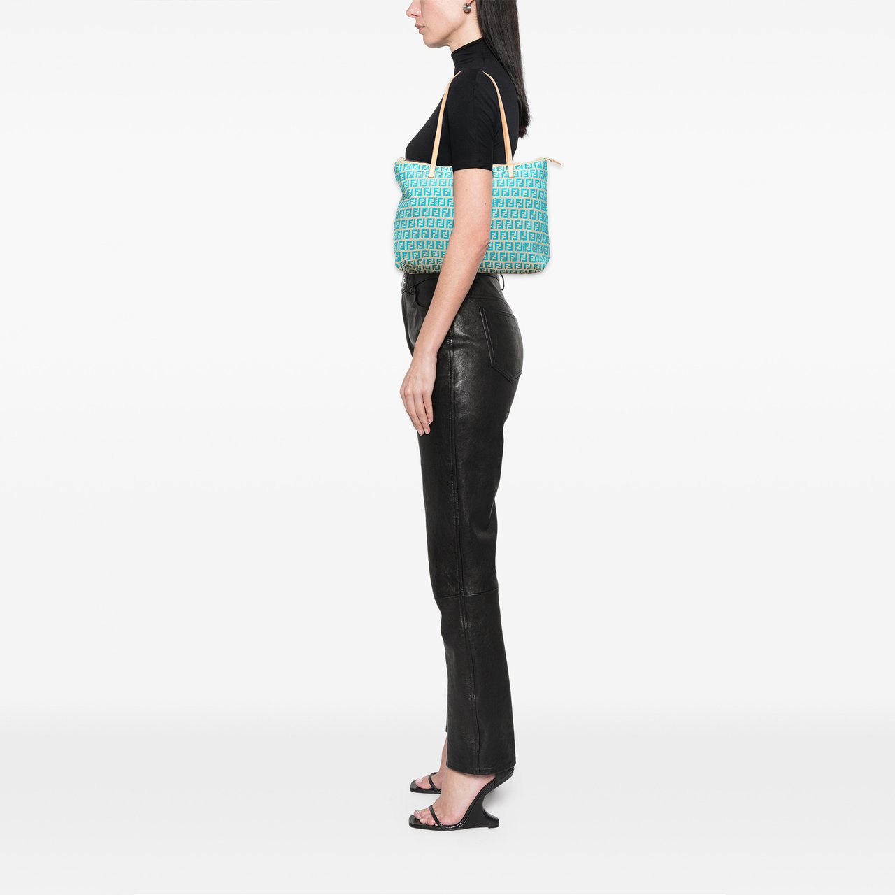 Fendi Small Zucchino Canvas Tote Bruin
