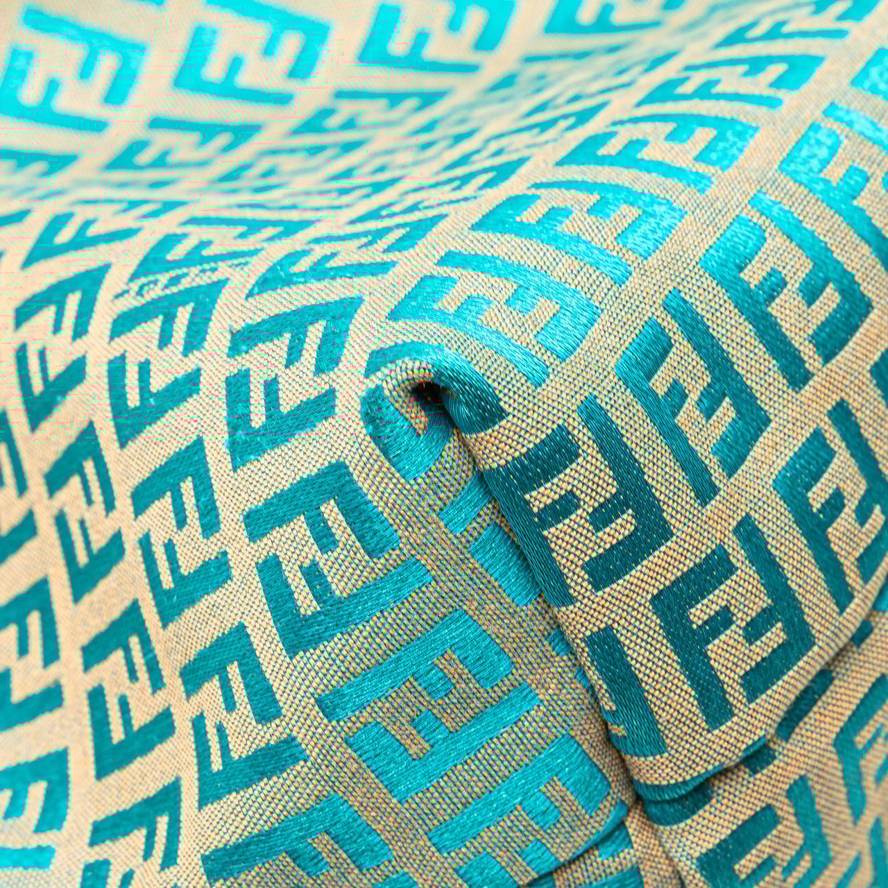 Fendi Small Zucchino Canvas Tote Bruin