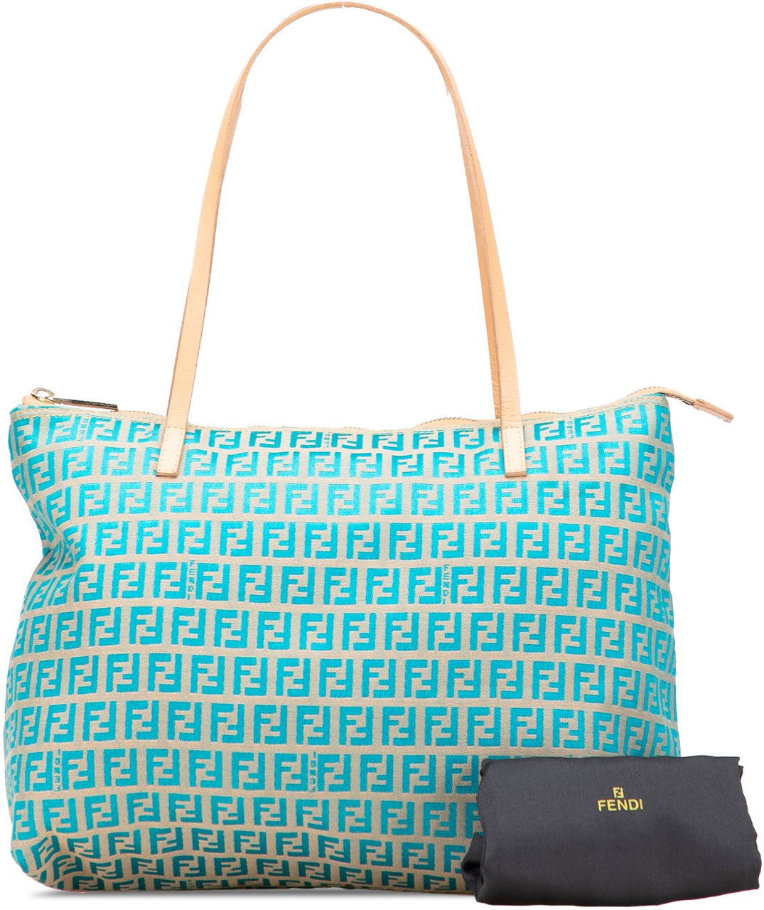 Fendi Small Zucchino Canvas Tote Bruin