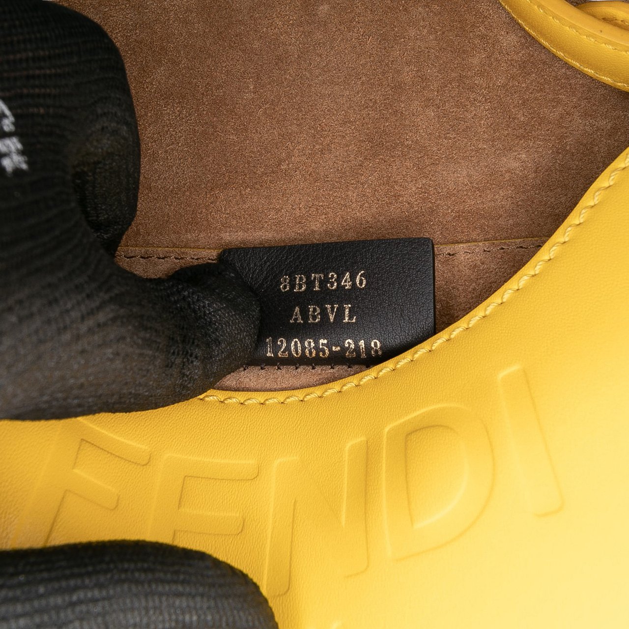 Fendi Leather Moonlight Crossbody Geel