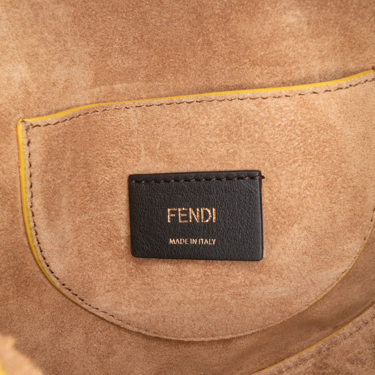 Fendi Leather Moonlight Crossbody Geel