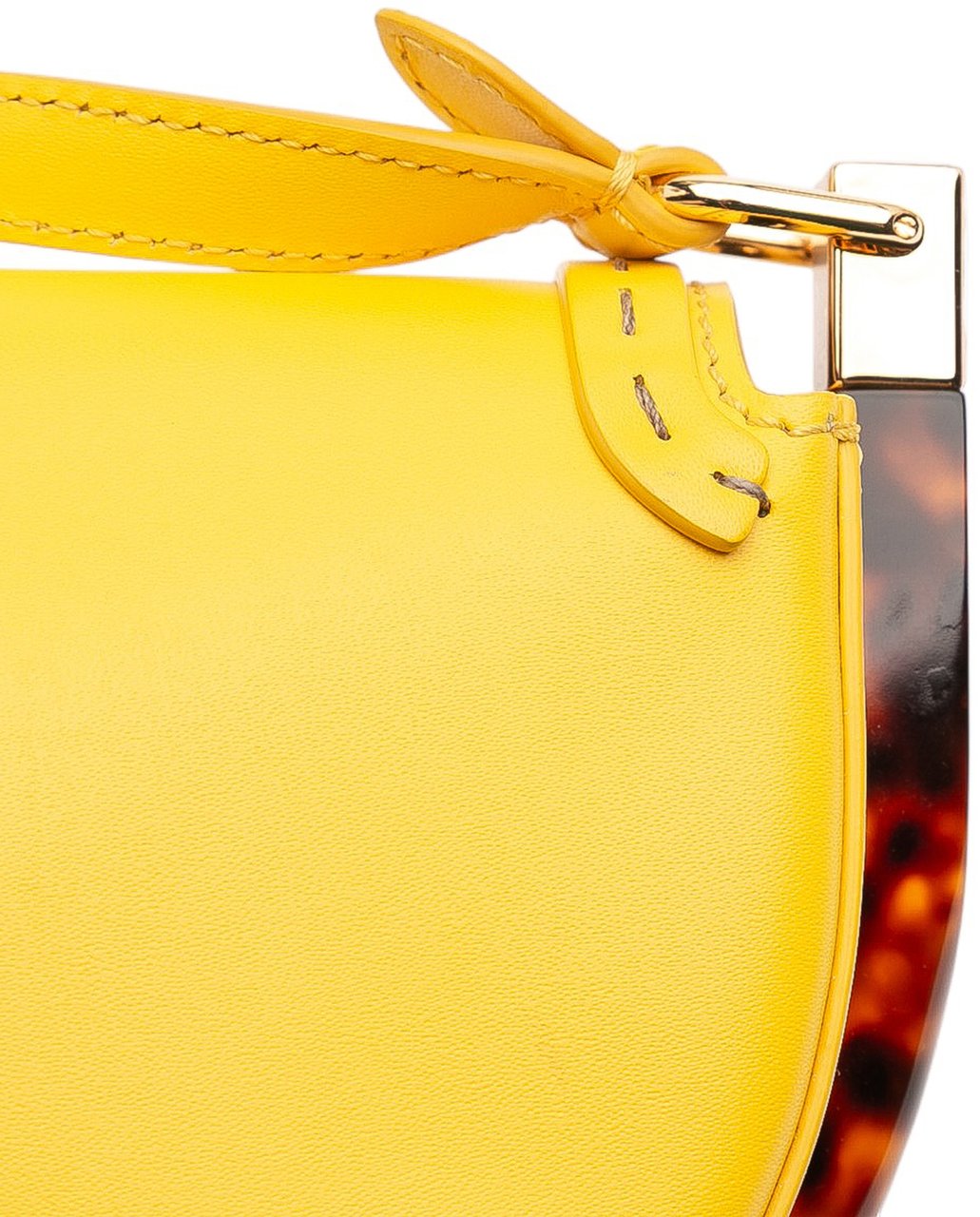 Fendi Leather Moonlight Crossbody Geel