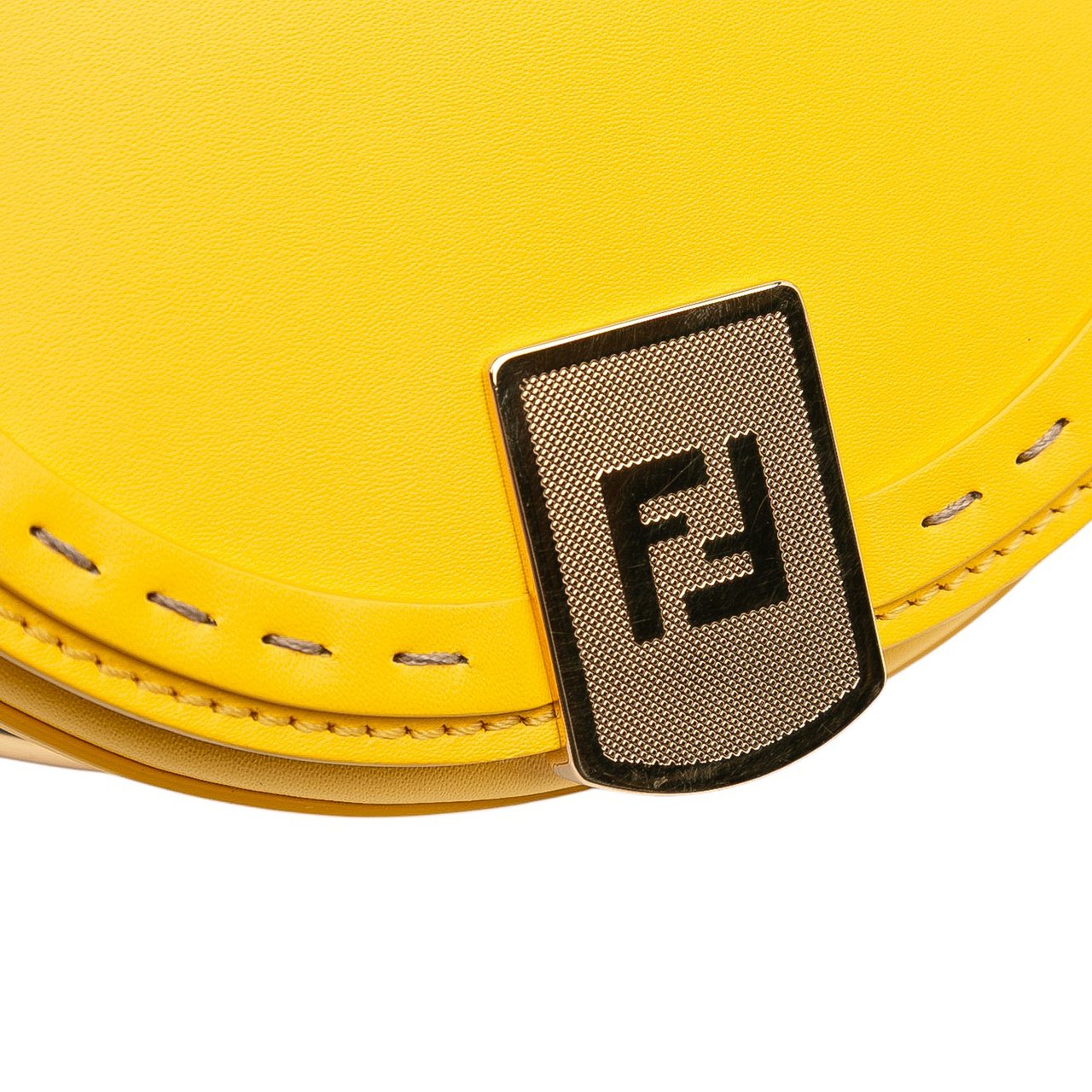 Fendi Leather Moonlight Crossbody Geel