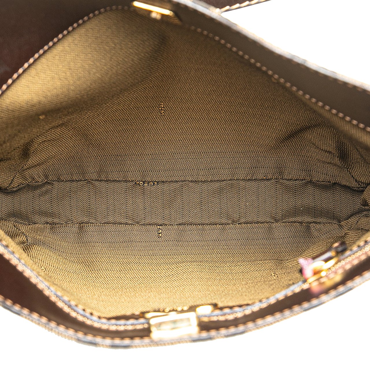 Fendi Zucca Canvas Shoulder Bag Bruin