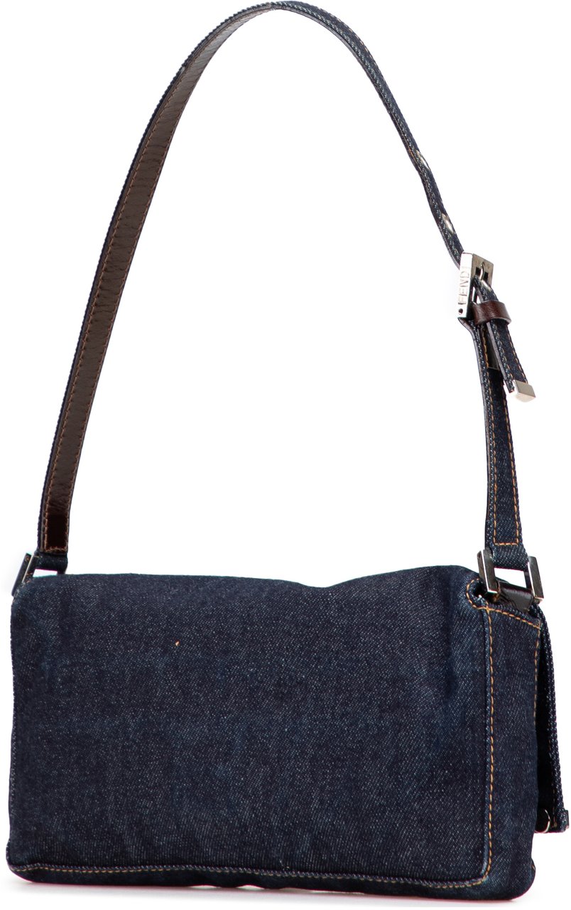 Fendi Denim Shoulder Bag Blauw