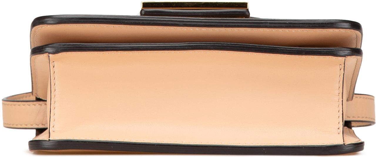 Fendi Leather Crystal Fab Crossbody Bruin