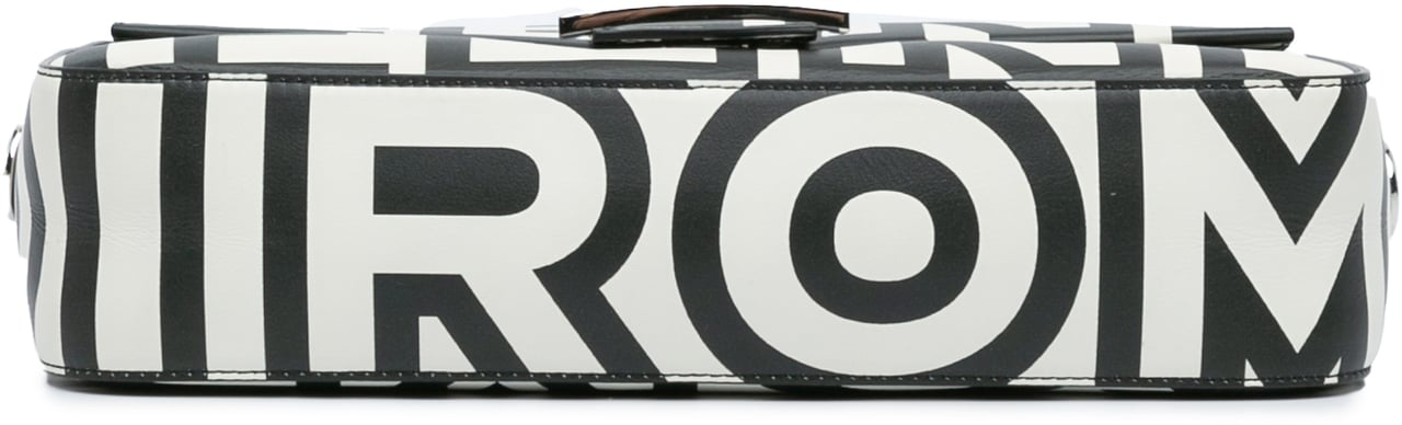 Fendi Marc Jacobs Nappa Vitello King Logo Print Baguette Phone Pouch Satchel Wit