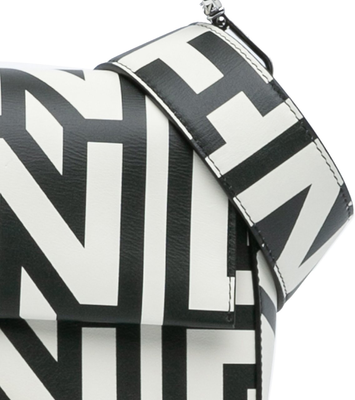 Fendi Marc Jacobs Nappa Vitello King Logo Print Baguette Phone Pouch Satchel Wit