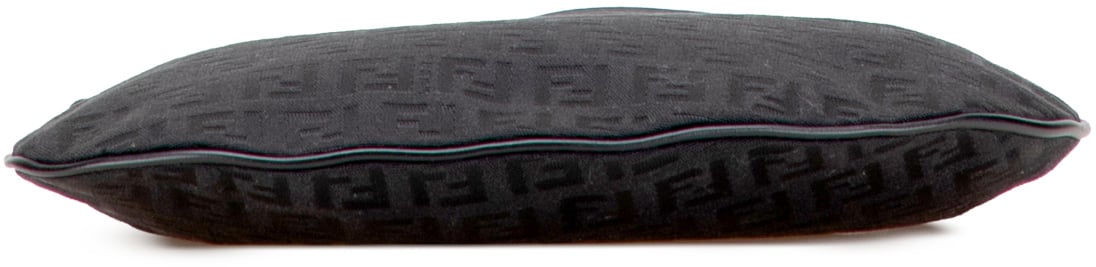 Fendi Zucchino Canvas Oyster Shoulder Bag Zwart