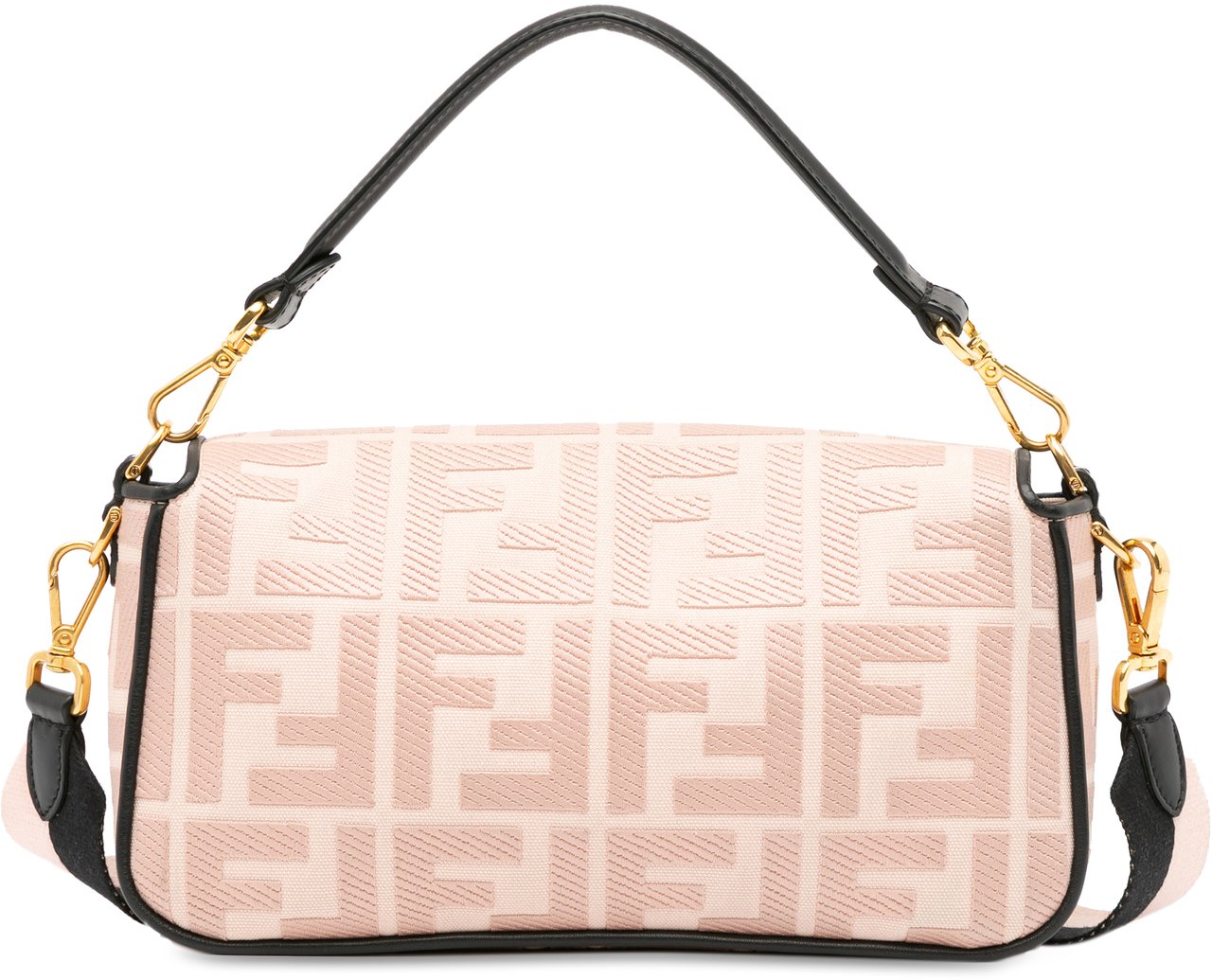 Fendi Zucca Embroidered Baguette Satchel Roze