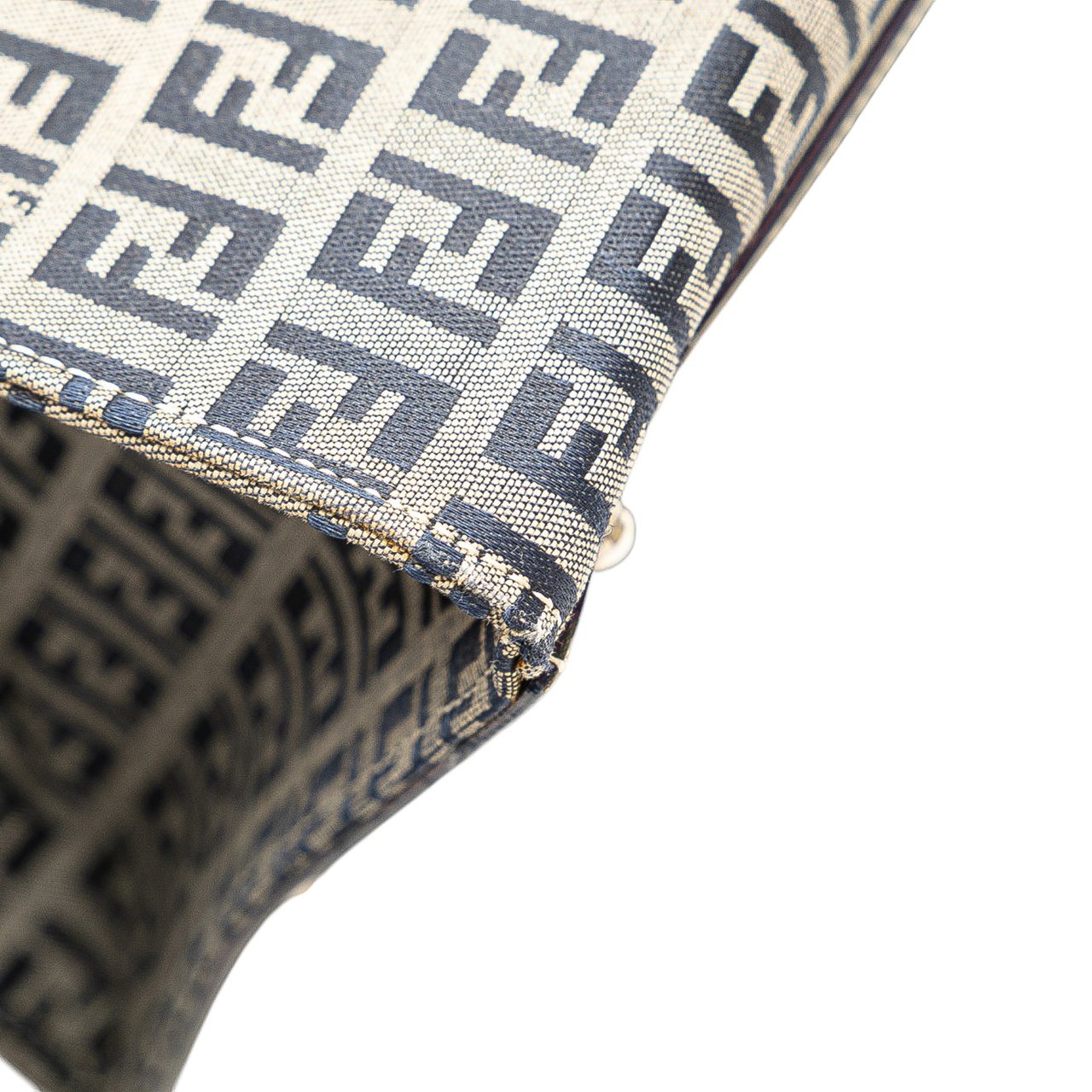 Fendi Zucchino Canvas Handbag Grijs
