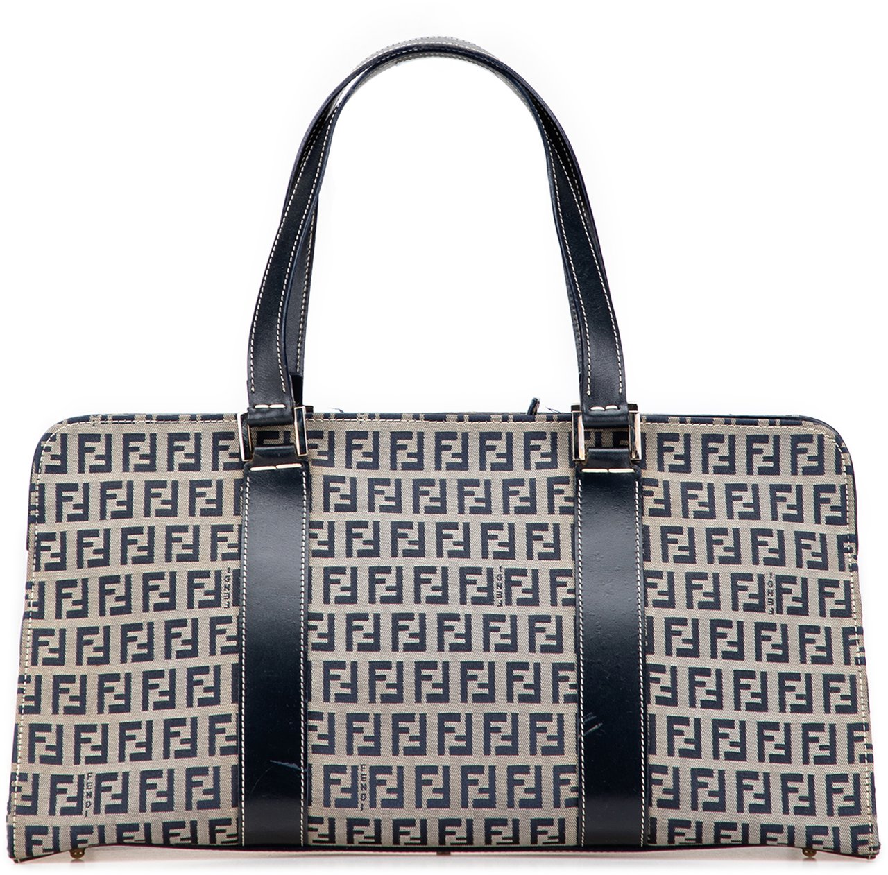 Fendi Zucchino Canvas Handbag Grijs