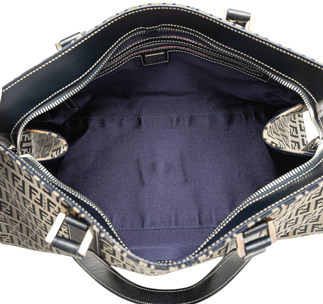 Fendi Zucchino Canvas Handbag Grijs