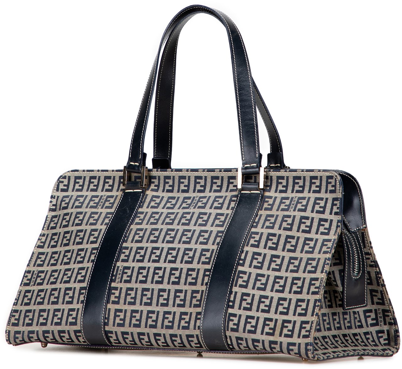 Fendi Zucchino Canvas Handbag Grijs