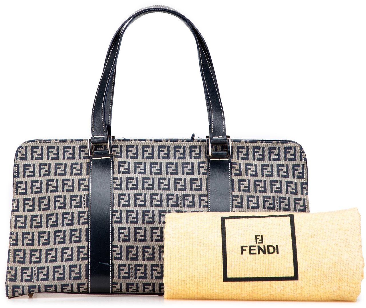 Fendi Zucchino Canvas Handbag Grijs