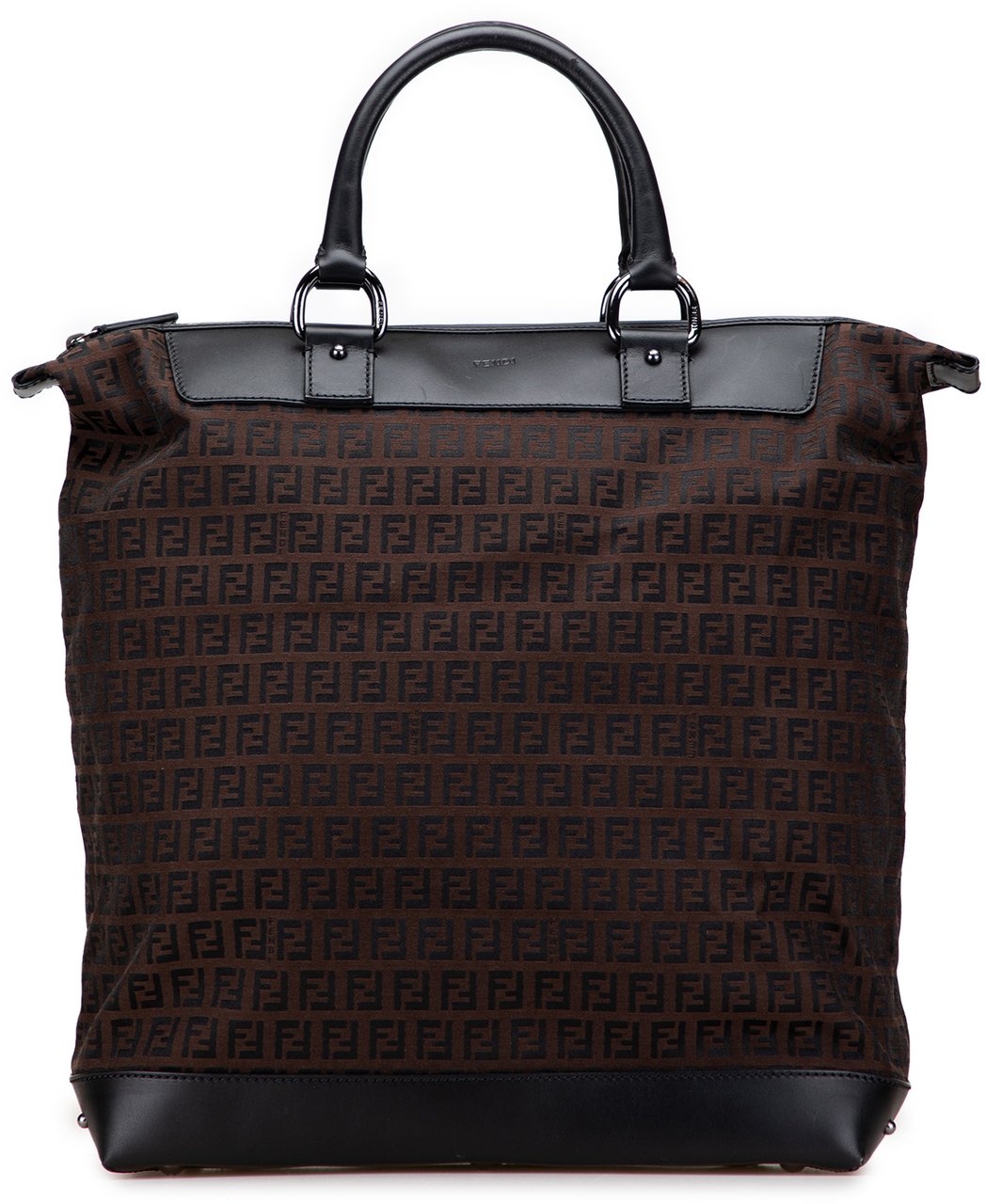Fendi Zucchino Canvas Tote Bruin