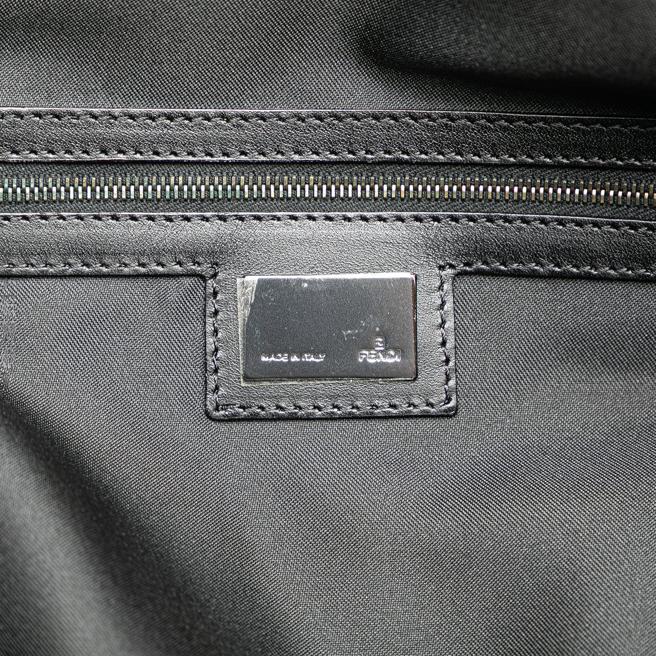 Fendi Zucchino Canvas Tote Bruin