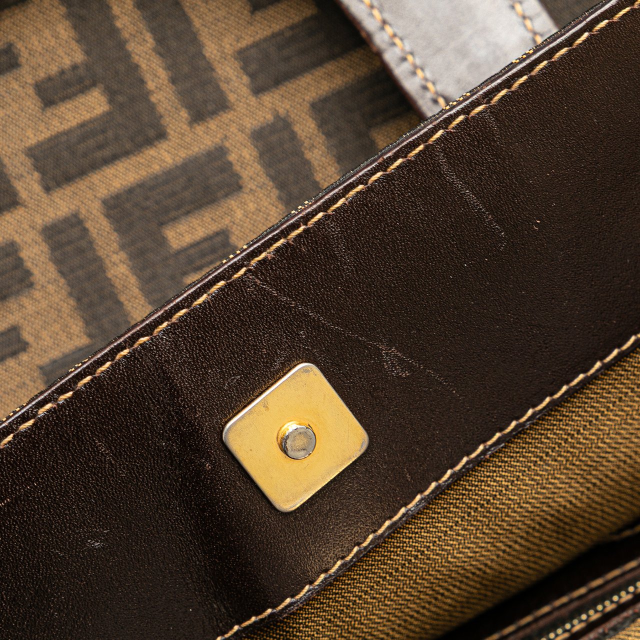 Fendi Zucca Canvas Twins Tote Bruin