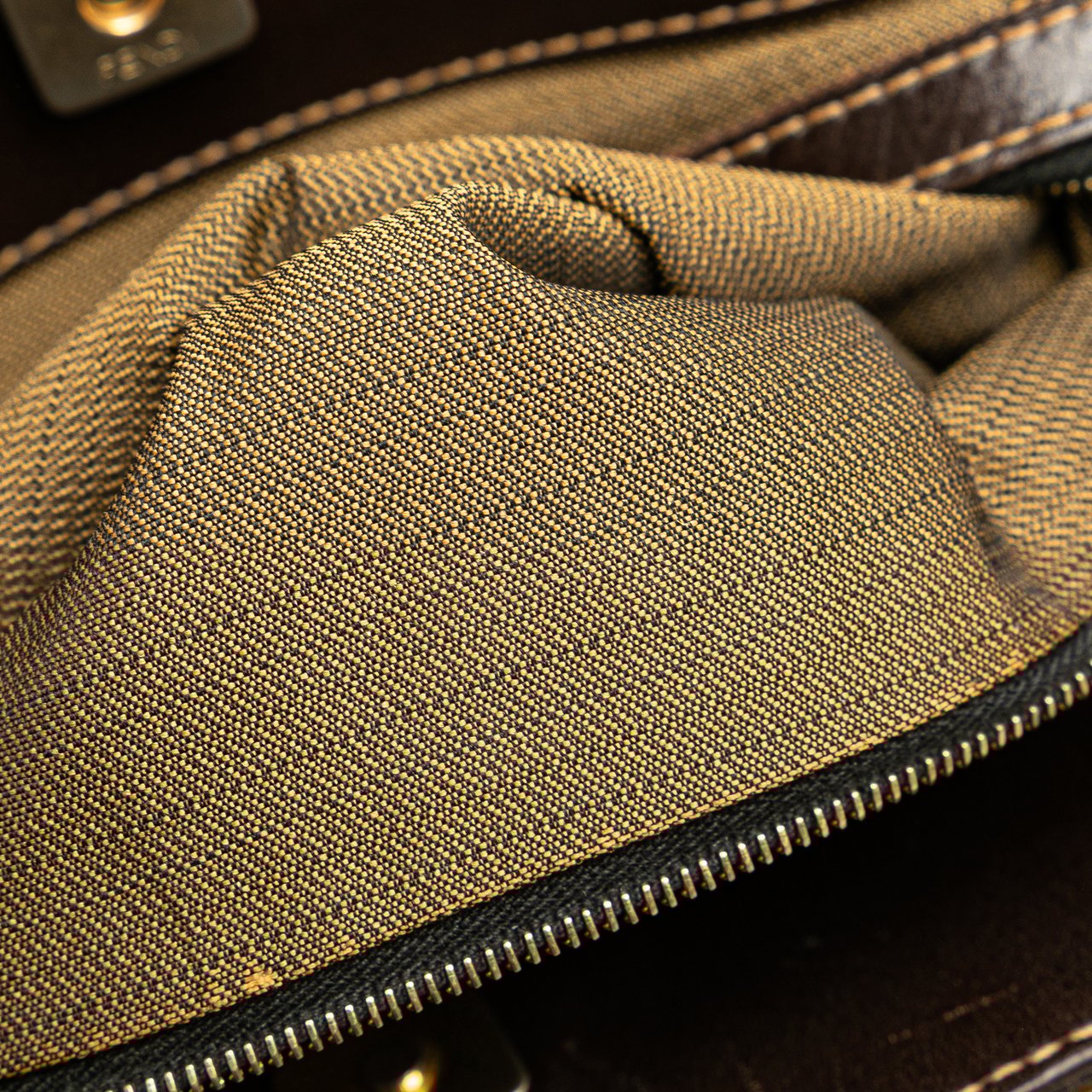 Fendi Zucca Canvas Twins Tote Bruin