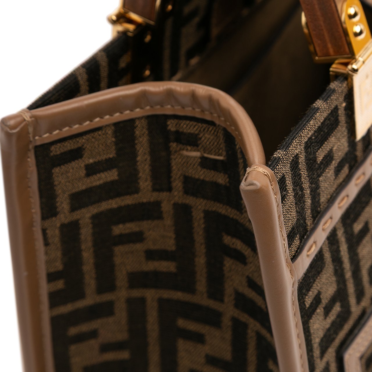 Fendi Small Zucca Canvas Sunshine Shopper Tote Bruin