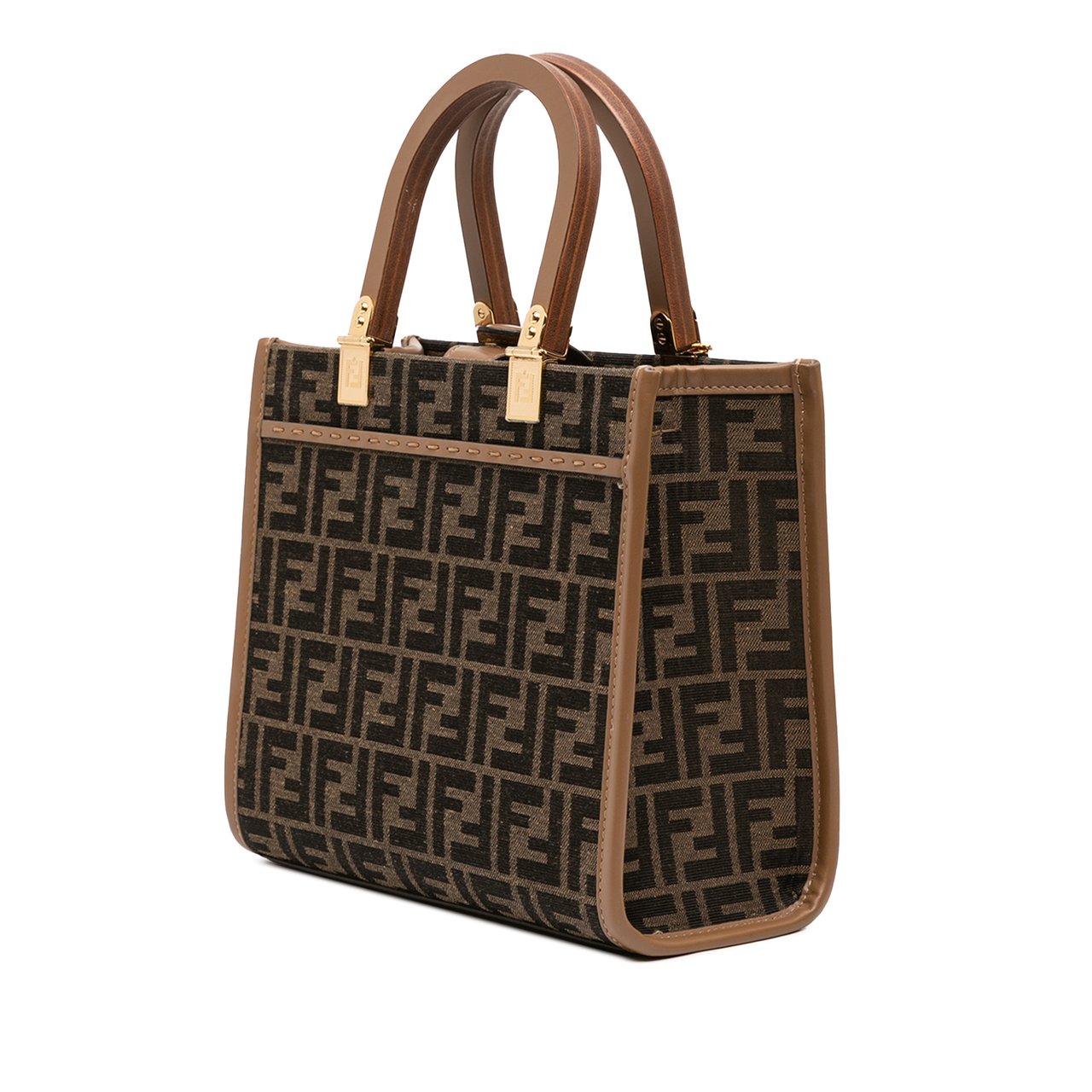 Fendi Small Zucca Canvas Sunshine Shopper Tote Bruin