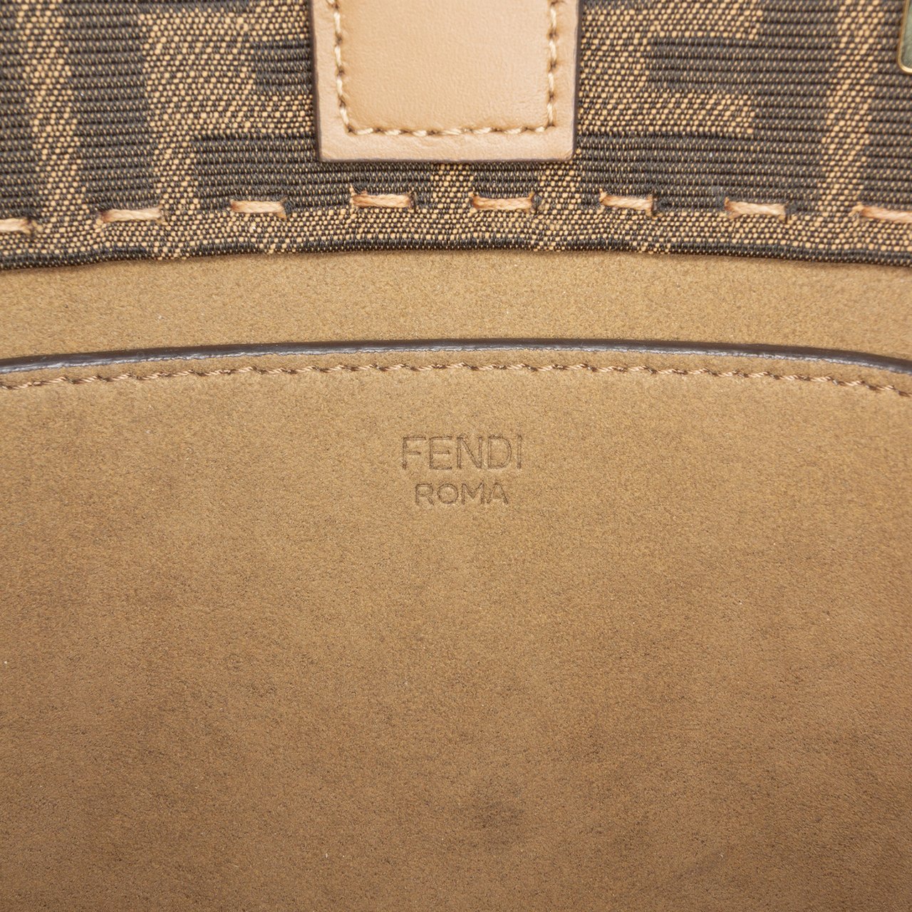 Fendi Small Zucca Canvas Sunshine Shopper Tote Bruin