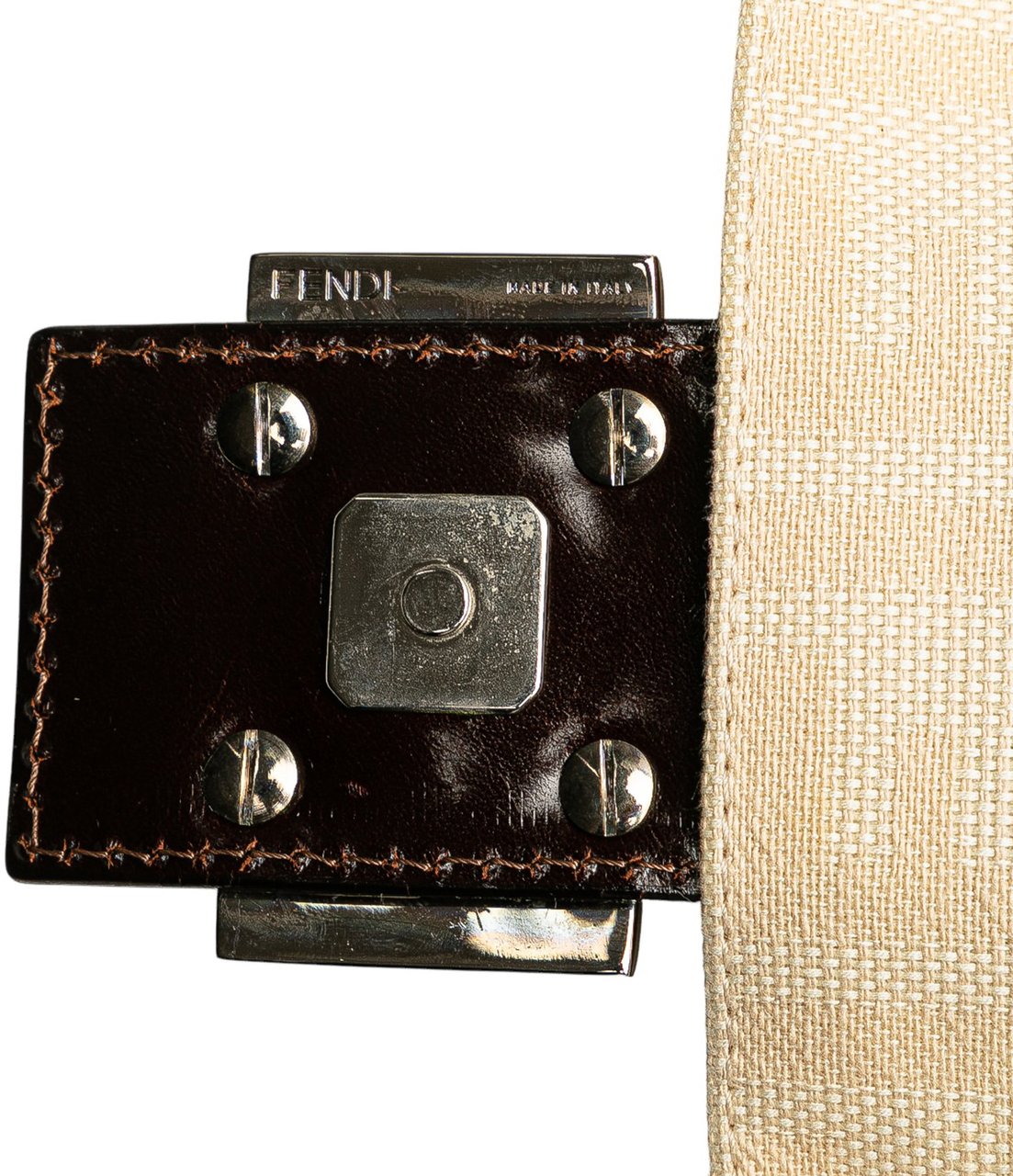 Fendi Zucca Canvas Shoulder Bag Bruin