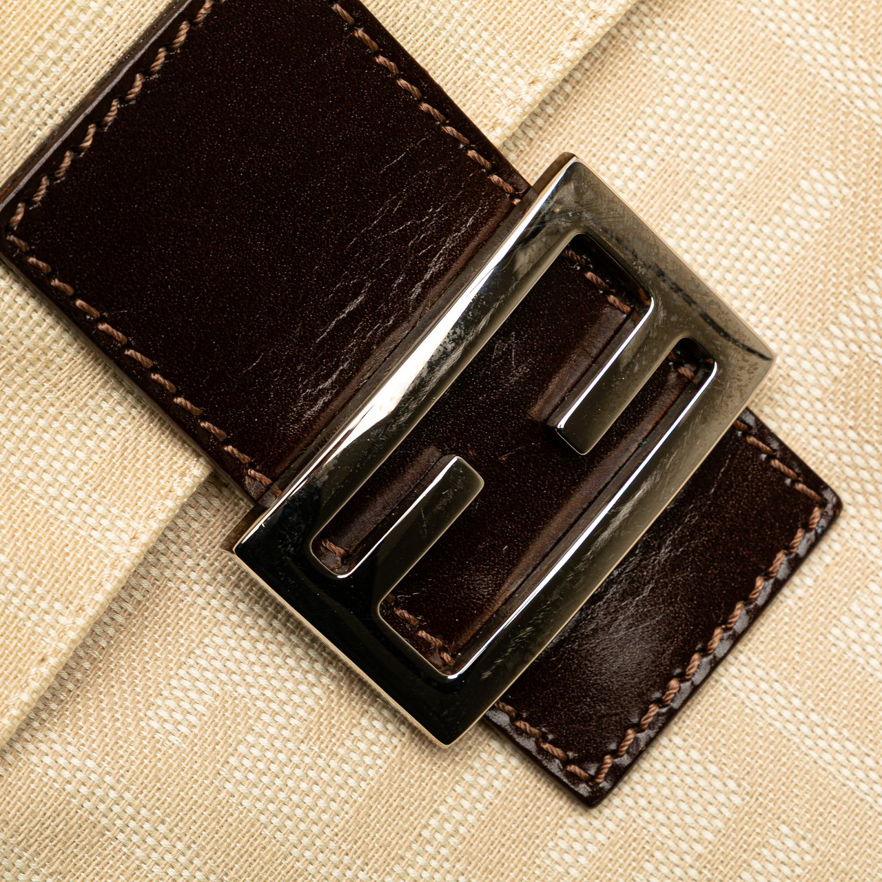 Fendi Zucca Canvas Shoulder Bag Bruin