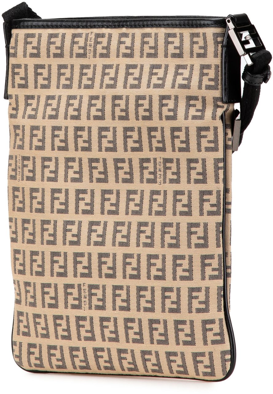 Fendi Zucchino Canvas Crossbody Bruin