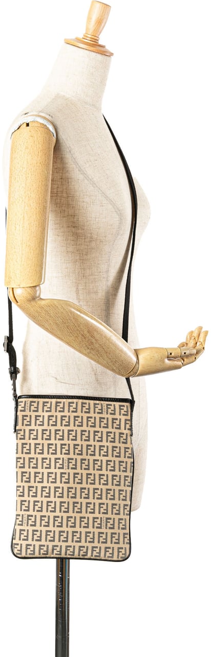 Fendi Zucchino Canvas Crossbody Bruin
