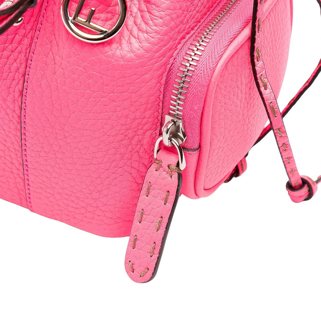 Fendi Mini Leather Mon Tresor Pocket Bucket Bag Roze