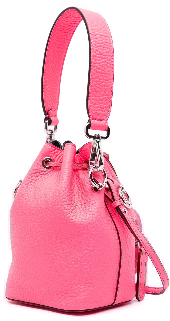 Fendi Mini Leather Mon Tresor Pocket Bucket Bag Roze