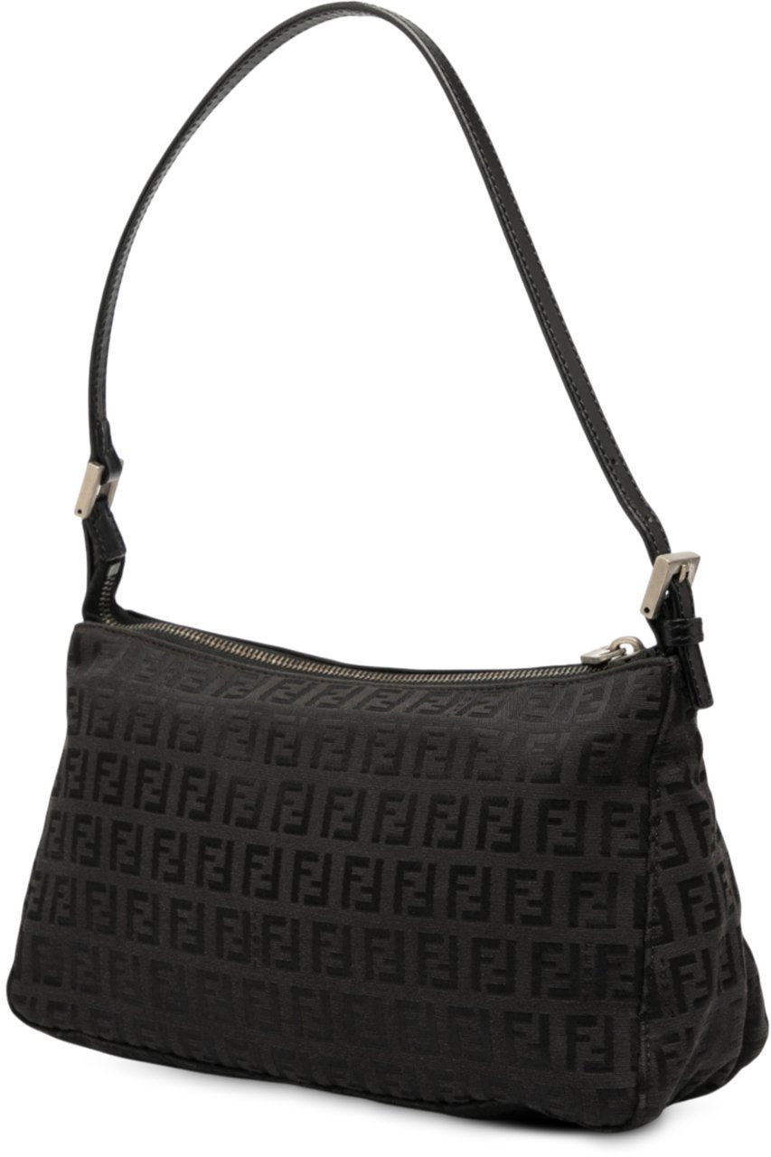 Fendi Zucchino Canvas Pochette Zwart