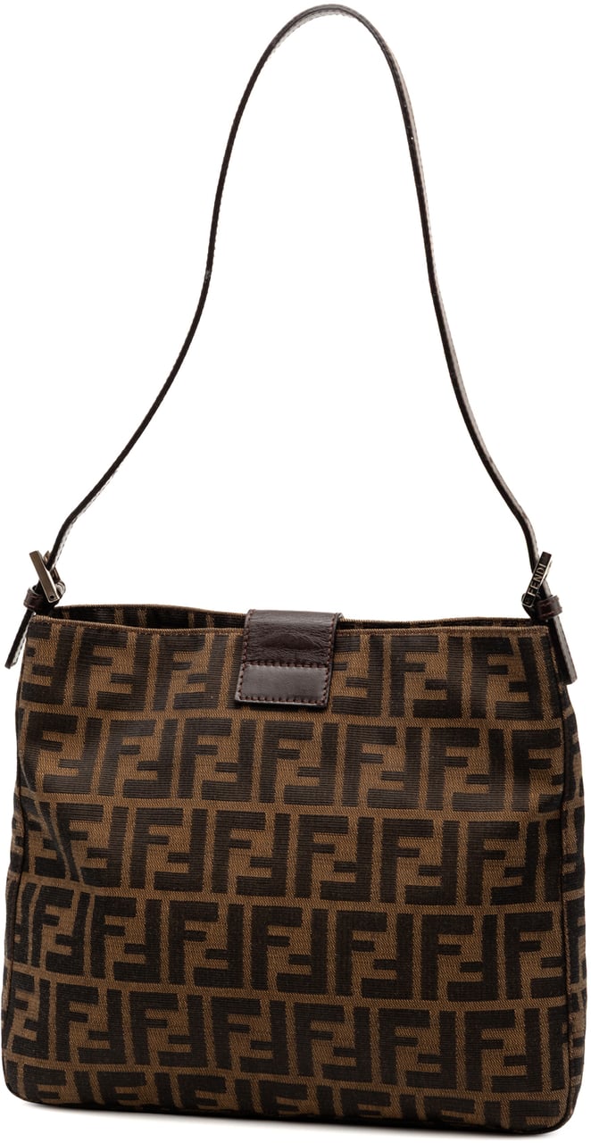 Fendi Zucca Canvas Shoulder Bag Bruin
