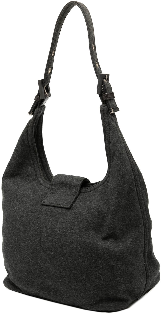 Fendi Cotton Shoulder Bag Grijs