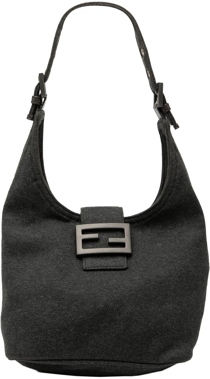 Fendi Cotton Shoulder Bag Grijs