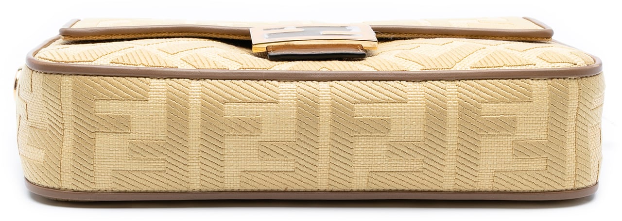 Fendi Medium Embroidered Canvas Baguette Satchel Bruin