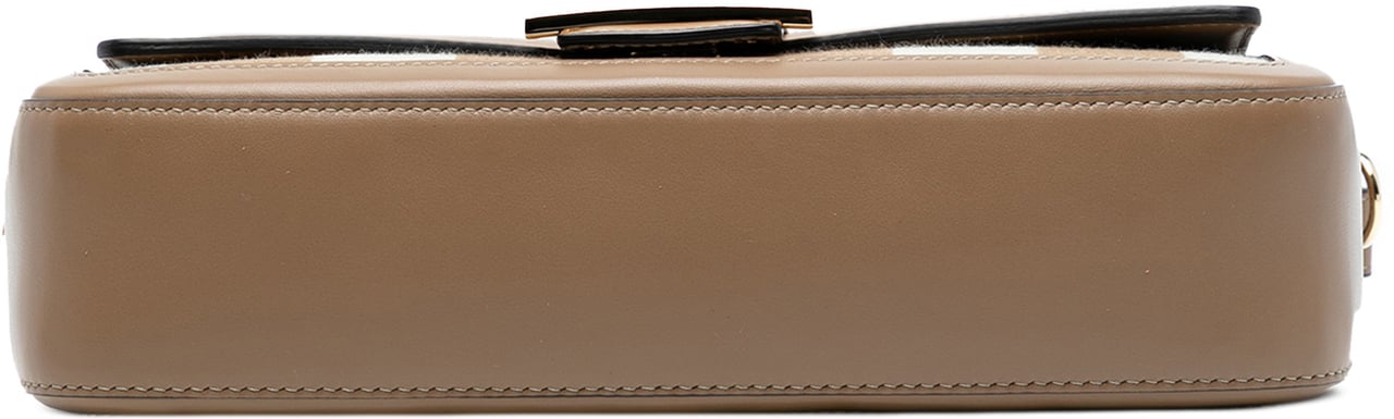 Fendi Pequin Canvas Baguette Satchel Bruin