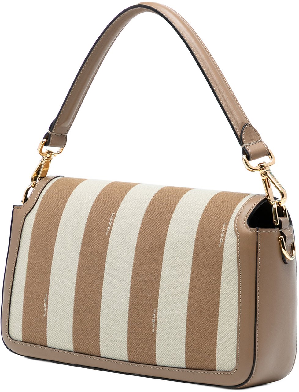 Fendi Pequin Canvas Baguette Satchel Bruin