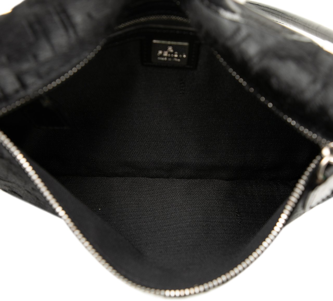 Fendi Zucca Pony Hair Shoulder Bag Zwart