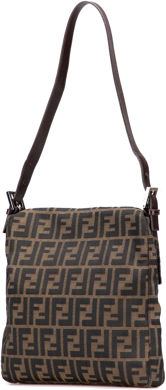 Fendi Zucca Canvas Shoulder Bag Bruin
