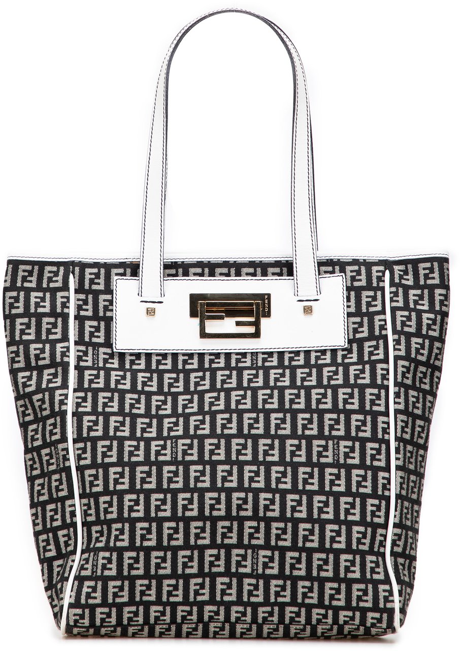 Fendi Zucchino Canvas Tote Zwart