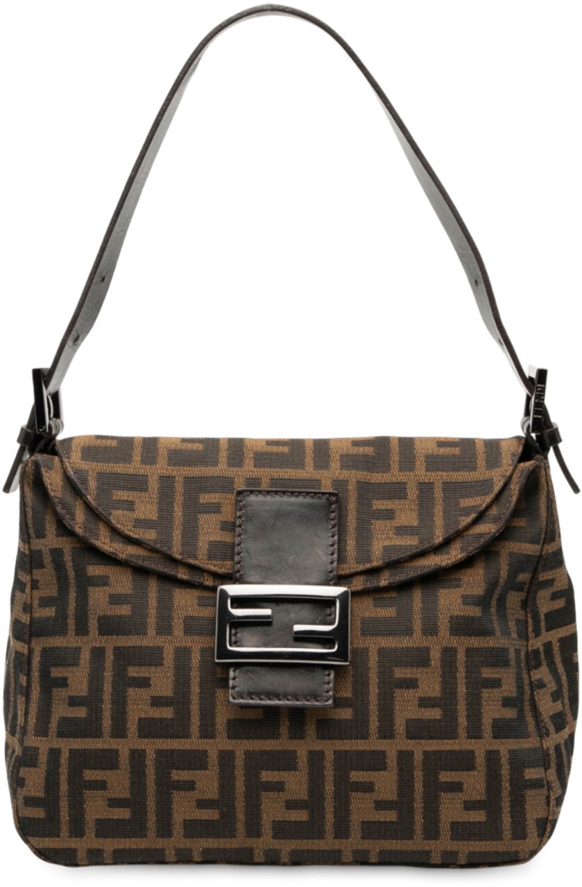 Fendi Zucca Canvas Double Flap Mamma Bruin